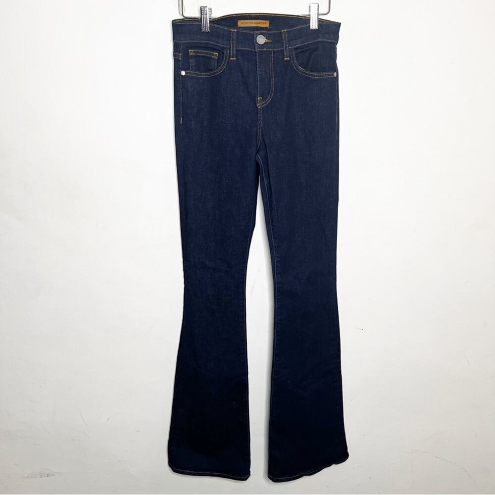 SZ 26 Rebecca Minkoff Sunset Mid Rise Flare Jeans Dark Wash
